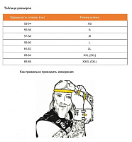 Таблица размеров мотошлемов